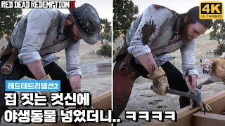 레데리2ㅣ가족을 위해 집을 짓는 아름다운 컷신 이벤트에 야생동물을 넣었더니...ㅣ아빠의 무거운 어깨ㅣ4K