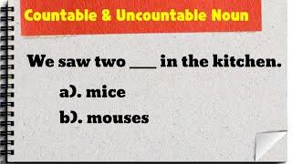 Countable and Uncountable Noun || Quiz