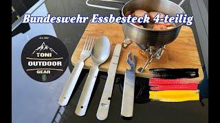 BW Besteck  / Bundeswehr Essbesteck 4-teilig / Bundeswehr Feldbesteck Camping Outdoor