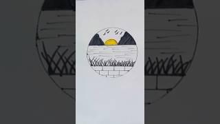 "How to Draw a Beautiful Circle Scenery | Easy Art Tutorial | Drawing with Tasnia"
