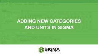 How to add new Categories and units on the fly in Sigma