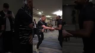 Jon Jones meets Bo Nickal during #UFC309 Media Day! #UFCIndia #UFC