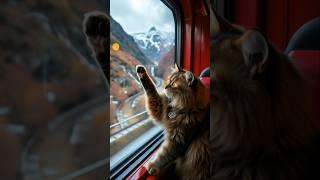 LOKI RIDES NORWAY’S WILD RAILS: Viking Cat vs. Fjords  #cat #train #travel #cute #viralshorts