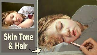 Pastel Portrait Tutorial ~ How to draw Realistic SKIN TONES and HAIR using Pastel Pencils. Part 1