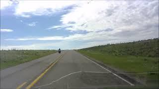 Motorcyclist with Elk Antlers - Hwy 89 Between Ringling & Wilsall, Montana