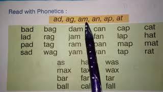 Short Vowel a (-at, -an, -ad, -am, -ap, -ab and -ag) words English Phonics Course ‍