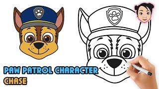 HOW TO DRAW CHASE | PAW PATROL - EASY STEP BY STEP DRAWING TUTORIAL