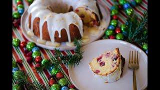 Dessert Recipe: FESTIVE Cranberry Orange Pound Cake by Everyday Gourmet with Blakely