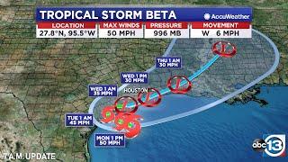 7 A.M. UPDATE: Tropical Storm Beta brings surge and winds