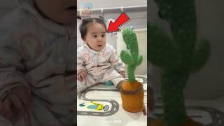 Little Girl Shocked by the Cactus Toy! ️ #shorts