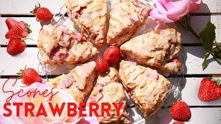 STRAWBERRY SCONES | Mother's Day Breakfast Ideas | Best Tea Time Snack | Delicious Glaze Recipe