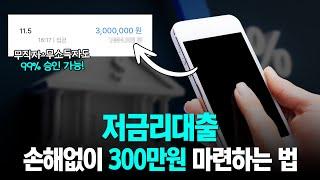 저금리대출 손해보지 않고 당일 300만원 승인받는 꿀팁!