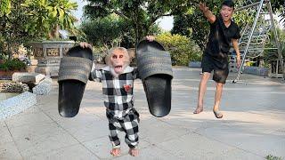 Try not to laugh! Monkey Luk did this special thing to go out with Thang