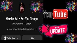 YouTube Super Update | Shorts tab & live tab telugu / Telugu Tech Naveen