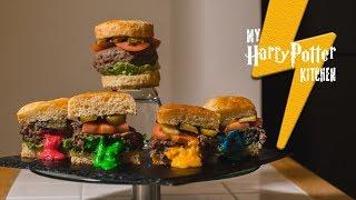 Sorting Hat Hamburgers | Cheese Stuffed Burger Recipe | My Harry Potter Kitchen (Ep. 22)