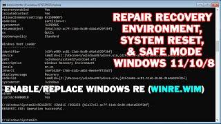 How to Repair Windows Recovery Environment (Windows RE) Fix ReAgentC Errors Windows 11 & 10