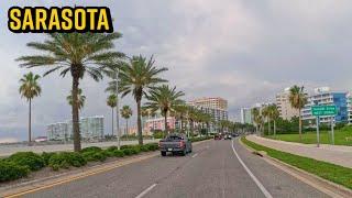 Downtown Sarasota Florida - 4K City Driving Tour LIDO to DOWNTOWN