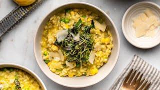 Vegan Sweet Pea & Corn Risotto | Living Lively