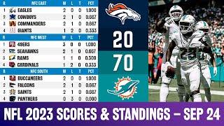  BRONCOS 20-70 DOLPHINS - NFL SCORES & STANDINGS TODAY - NFL 2023 RESULTS | SEP 24