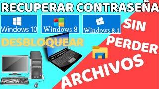 COMO DESBLOQUEAR WINDOWS 10 | 8 | 8.1 CONTRASEÑA OLVIDADA (si olvidé la contraseña) 2023