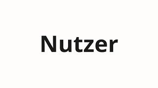 How to pronounce Nutzer