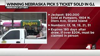 $90,000 Nebraska Pick 5 winning ticket sold in Grand Island