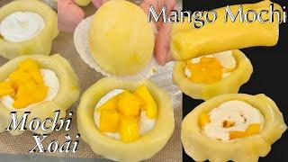 Mango Mochi - Cách Làm Bánh  Mochi Nhân Kem Xoài Mềm Dẻo Đẹp Thơm Ngon  - DIY mango mochi recipe