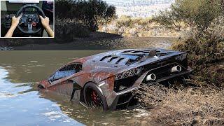 Rebuilding Lamborghini Aventador SVJ Forza Horizon 5 Logitech G29 Stering Wheel Gameplay