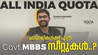 All india Quota മലയാളികൾക്ക് എത്ര Govt.MBBS സീറ്റുകൾ..? |DOPA NEET Coaching #neet2024