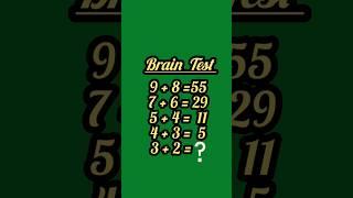 Brain Test|Can you solve this math puzzle?|IQ Test|#shorts #shortsfeed #mathpuzzle #viral #braintest