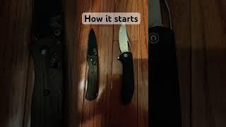 How it starts vs how it ends  #edc #knives #staysharp #knifeknerd