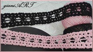 Crochet lace ribbon | Crochet lace tape pattern tutorial | Three Rows repeat