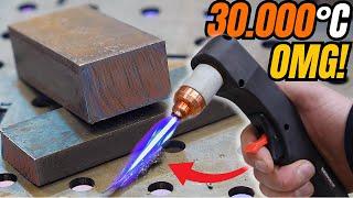 Cutting thick METAL with ELECTRICITY and AIR! 30,000 degrees Celsius - How does it work?