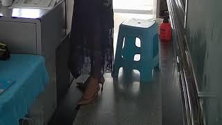 teacher shoeplay and dangling in the classroom