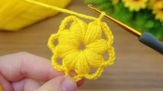 Wow~ Very easy crochet daisy patterned motif #crochet