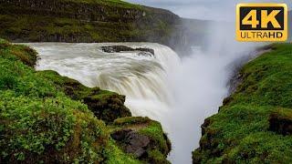 Gullfoss Waterfall Iceland Drone 4K | Golden Circle Iceland Summer | Amazing tourist places