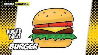 How to draw Burger step by step