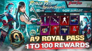 A9 Royal Pass | A9 Royale pass 1 to 100 rp rewards | 3 Upgraded Weapon In A9 Royal pass | A9 RP BGMI