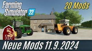 LS22: Modhub Mods vom 11.9.2024: Traktoren: 2x John Deere + Steiger, Geräte und tolle Gebäude