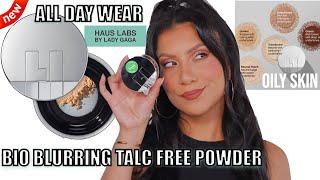 *new* HAUS LABS BIO BLURRING TALC FREE POWDER REVIEW + ALL DAY WEAR TEST *oily skin*| MagdalineJanet