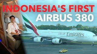 EXCLUSIVE!! The FIRST ever A380 service in INDONESIA!! EMIRATES A380 Inaugural Flight DUBAI to BALI!