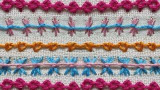 572-Knotted Chain Stitch, Knotted Cable Chain Stitch, Butterfly Chain Stitch (Chain Stitch Family)