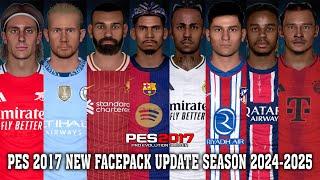 بيس 2017 احدث باك اوجه بتحديث موسم 2024/2025 | PES 2017 FACEPACK UPDATE 2025