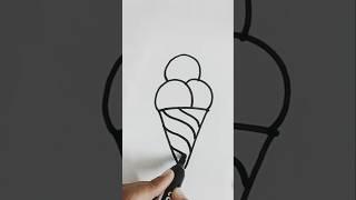 How to draw Ice cream  #shorts #drawingideas #skyart