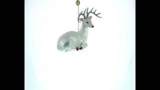 White Deer - Blown Glass Christmas Ornament (CC-0659)