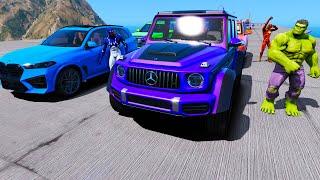 Stunt Parkour Off-Road Geländewagen G63 VS BMW X5M G95 Hulk VS Spiderman Cosmic GTAV Superheroes mod