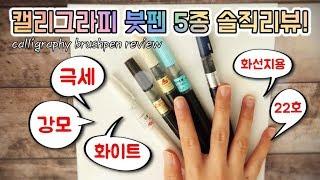 당신이 망설였던 캘리그라피붓펜 5종리뷰!/calligraphy brush pen review/별나라⭐ starland painting