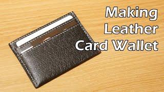 64 [Leather Craft] Making Leather Card Wallet / [가죽공예] 가죽 카드지갑 만들기 / Free Pattern