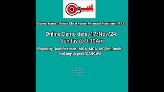 Oracle Fusion Cloud Financials Functional Demo#o3technologies