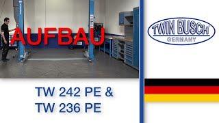 Aufbau der 2-Säulen-Hebebühne TW 236 PE und TW 242 PE von TWIN BUSCH®